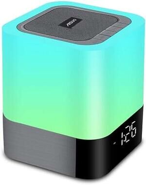 Aisuo Touch Light Bluetooth Speaker With Alarm Clock Rechargeable